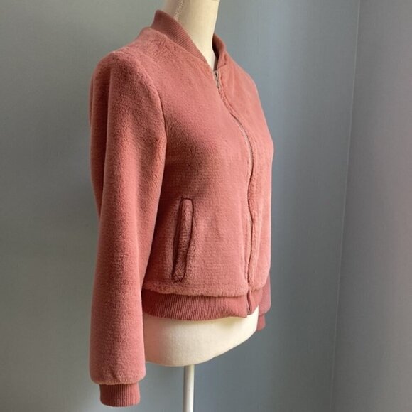 Forever 21 Blush Pink Faux Fur Bomber Jacket - Women S - Picture 3 of 6